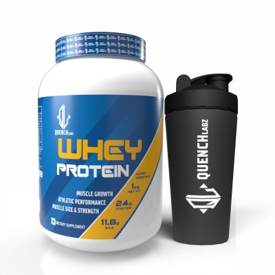 QUENCHLABZ Whey Protein With Free Steel Shaker Whey Protein(1000 g, MANGO)