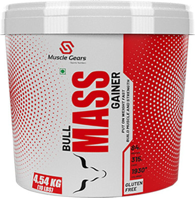 Muscle Gears Bull Mass Gainer 10lbs Litchi Ice Cream Weight Gainers/Mass Gainers(4500 g, Litchi Ice Cream)