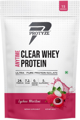 Protyze Anytime Clear Whey Isolate 15 serving Whey Protein(480 g, Lychee Martini)