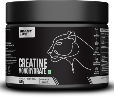 BeastLife Super Micronized Creatine Monohydrate Unflavoured 100g | NABL Lab Tested Creatine(100 g, Unflavoured)