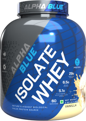 ALPHABLUE Isolate Whey Protein | Nature’s Highest Biological Value Protein Source Whey Protein(2 kg, Vanilla)