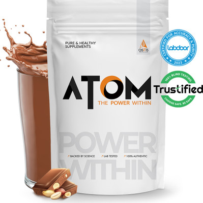 AS-IT-IS Nutrition ATOM Whey Protein 1kg | 27g protein | Isolate & Concentrate | Choco Peanut Whey Protein(1 kg, Choco Peanut)