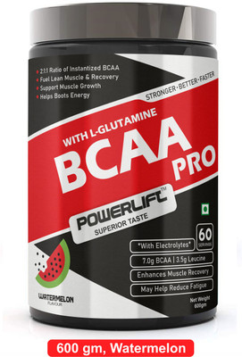 POWERLIFT BCAA Pro With Electrolyte, Reducing Muscle Breakdown & Muscle Recovery BCAA(600 g, WaterMelon)