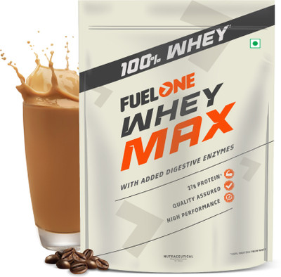 FUELONE Whey Protein Max, 27 g Protein, 5.96 g BCAAs & 4.7 g Glutamic Acid Whey Protein(1 kg, Cafe Mocha)