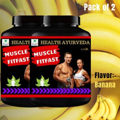 Secure Healthcare Muscle FitFast, Mass Gainer, Ayurvedic Product, Flavor Banana, Pack of 2 Whey Protein(500 g, Banana)