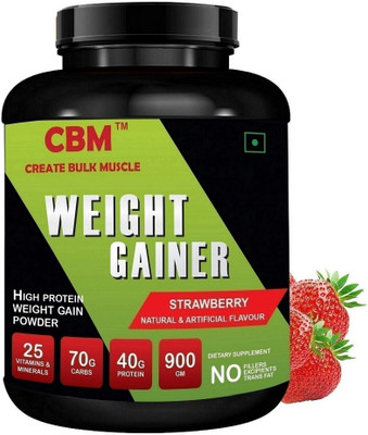 CBM Bulk Mass Hard Core Gainer Strawberry Weight Gainers/Mass Gainers(950 g, STRAWBERRY)