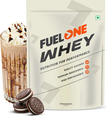 FUELONE Whey Protein, 24 g Protein & 5.29 g BCAA with 650 ml Shaker Whey Protein(1 kg, Cookies & Cream)
