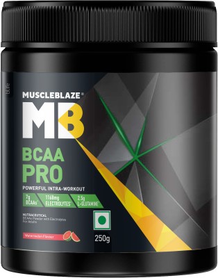 MUSCLEBLAZE Pro, Powerful Intra Workout, with 7g Vegan BCAAs, 1168.50 mg Electrolytes BCAA(250 g, Watermelon)