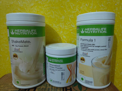HERBALIFE FORMULA 1 WEIGHT LOSS COMBO VANILLA SHAKE SHAKEMATE PARTEIN POWDER200GM Protein Shake(1.2 g, vanilla)
