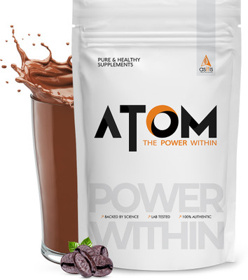 AS-IT-IS Nutrition ATOM Plant Protein Complex Ashwagandha-Infused 26g 1kg - Café Latte Plant-Based Protein(1000 g, Cafe Latte)