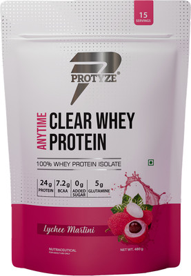 Protyze Anytime Clear Whey Isolate 15 Serving Whey Protein(480 g, Lychee)