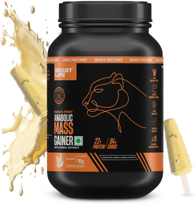 BeastLife High Rich Protein Gainer - No Maltodextrin Weight Gainers/Mass Gainers(1 kg, Malai Kulfi)