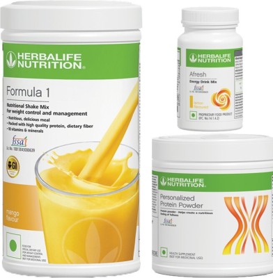 HERBALIFE Nutrition formula 1 Mango500g+ Protein powder 200g + Afresh lemon 50g Combo Plant-Based Protein(750 g, Mango, Plain, Lemon)