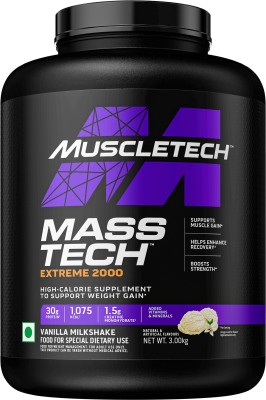 Muscletech MassTech Extreme 2000 with Protein+ Creatine + Vitamins and Minerals Weight Gainers/Mass Gainers(3 kg, Vanilla Milkshake)