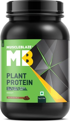 MUSCLEBLAZE Plant Protein, 24 g Vegan Protein, No Added Sugar, Rich Chocolate, 1kg Plant-Based Protein(1 kg, Rich Chocolate)