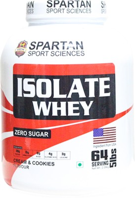 Spartan Sport Sciences Pro Isolate Whey Protein Powder | Gym Protrein Powder for Men & Women | Whey Protein(5 pounds, Cream & Cookies)