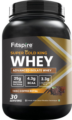 Fitspire Super Gold king Advanced isolate Whey Protein 1 kg Coffee Royal Whey Protein(1 kg, coffee)