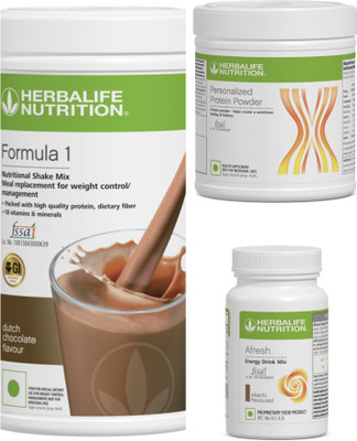 Herbalife Nutrition F1 SHAKE Chocolate , PP Powder 200 G , Afresh - Eilachi Protein Shake(400 g, chocolate and ilayachi)