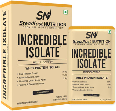 STEADFAST NUTRITION Incredible Isolate Whey Protein, 25g Protein, Muscle growth ,Strength, Immunity Whey Protein(180 g, Mango)
