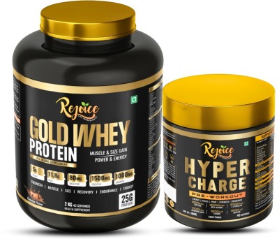 Rejoice Life Ingredients Combo Offer Pack Gold Whey Protein Chocolate & Pre-Workout Fruit punch Powder Protein Shake(2 kg, 180 g, Chocolate, Fruit Punch)