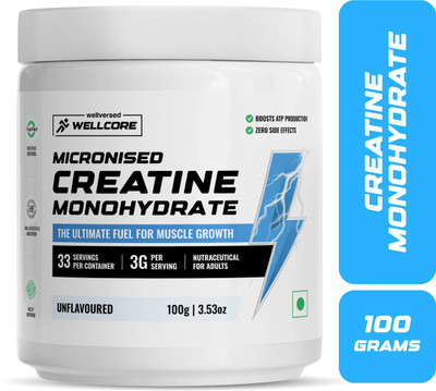 Wellcore Micronised Creatine Monohydrate | Lab Tested | Enhanced Absorption | 100% Pure Creatine (100 G, Unflavored) For Rs. 538