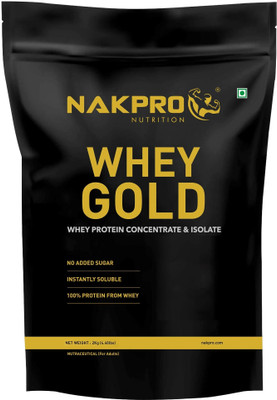 Nakpro Gold Whey Protein Concentrate & Isolate, 25.5g Protein, Trustified Certified Whey Protein(2 kg, Chocolate)