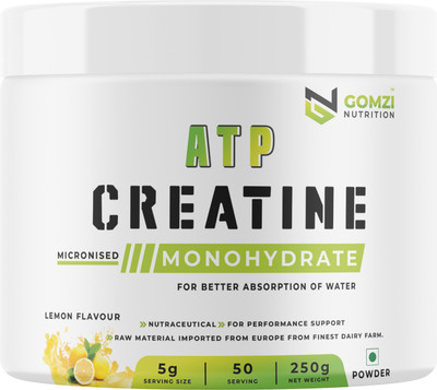 Gomzi LIFESCIENCE - Micronised Creatine Monohydrate Creatine(250 g, LEMON)
