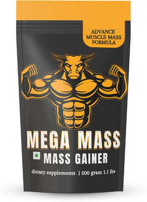 The Gromming guru Mega Mass - Advance Formulation for Mass Gain | Added BCAA, Glutamine | Weight Gainers/Mass Gainers(500 g, Chocolate)