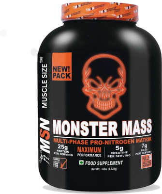 MUSCLE SIZE MONSTER MASS GAINER MULTI-PHASE PRO-NITROGEN MATRIK (6lbs) FOOD SUPPLEMENT Weight Gainers/Mass Gainers(2720 g, Vanilla)