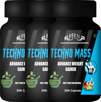 IBFEN Techno Mass Weight Gain Capsule Muscle Gainer Product / Mass Protein Supplement Weight Gainers/Mass Gainers(90 Capsules, No Flavour)