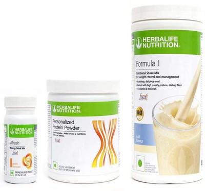 HERBALIFE Formula 1Shake Kulfi Flavor With Protein Powder And Afresh Energy Drink Peach Plant-Based Protein(750 g, kulfi, Peach)