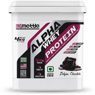METTLE Alpha whey protein Whey Protein(4 kg, Belgian Chocolate)