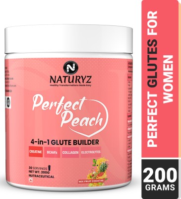 NATURYZ Perfect Peach 4 in 1 GLUTE BUILDER for Women with Marine Collagen, BCAA, Creatine(200 g, Mix Fruit Cocktail)