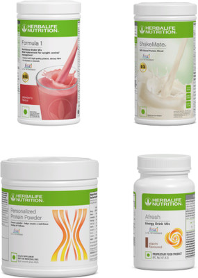 HERBALIFE F1 Shake Strawberry , PPP 200 G, ShakeMate , Afresh - Eilachi Protein Shake(400 g, strawberry elaichi)