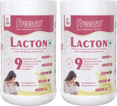 PRO360 Lacton Protein Supplement for Mom Breastfeeding and Lactating Mothers -Pack of 2 Protein Blends(400 g, Masala MIlk)
