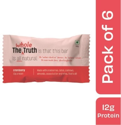 The Whole Truth Cranberry | Pack of 6 | Protein Bars(312 g, Cranberry)