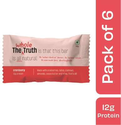 The Whole Truth Cranberry | Pack of 6 | Nutrition Bars(312 g, Cranberry)