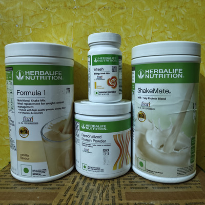 HERBALIFE WEIGHT LOSS FORMULA 1 VANILLA SHAKE SHAKEMATE PROTEIN POWDER 200GM AFRESH LEMON Protein Shake(4 pounds, 1200 pounds, vanilla shake, ppp200gm, afresh lemon, shakemate)