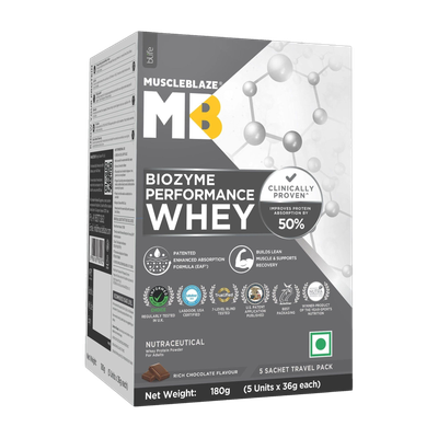 MUSCLEBLAZE Biozyme Performance Whey Protein(180 g, Rich Chocolate)