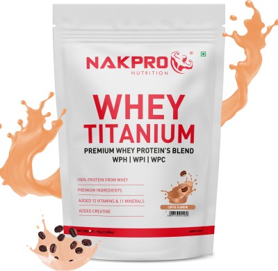 Nakpro TITANIUM Tri Blend Whey Protein Hydro, Isolate & Concentrate - 1 Kg Coffee Whey Protein(1 kg, Coffee)