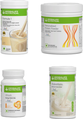 HERBALIFE Shake Vanilla Flavour, Afresh peach Protein powder 200g.Shakemate Protein Shake(1.3 kg, F1-vanilla, Af-peach,)