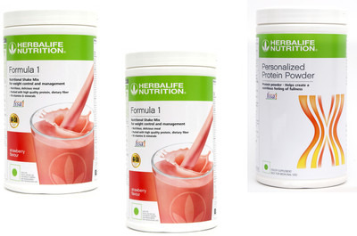HERBALIFE Formula 1 Shake Strawberry Flavor 2 PIECES With Protein Powder 400 Gm Protein Shake(1400 g, Strawberry)