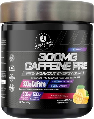 muscle ooze Caffimax 300MG Caffeine Preworkout 200gm Licious Lime Flavor with Energy & Focus Pre Workout(200 g, Mango Bliss)