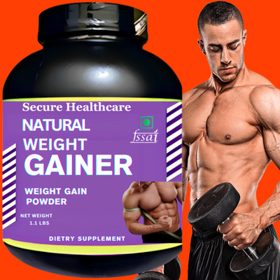 Secure Healthcare Natural Weight Gainer Powder Muscle Gainer Powder for Fast Growth Men & Women Weight Gainers/Mass Gainers(500 g, Chocolate Flavor)