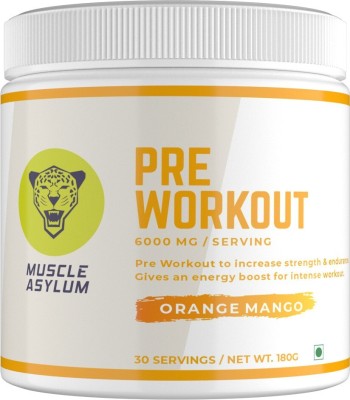 Muscle Asylum Muscle AsylumPre-Workout - 30 Servings, 180gm BCAA(180 g, Orange/Mango)