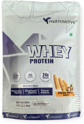 nutroserve Whey Protein Isolate | Whey Protein Concentrate | Muscle Recovery | Muscle Gain Whey Protein(1 kg, Kesar Kulfi)