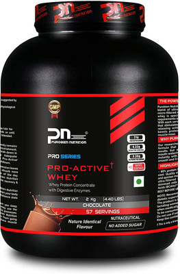 Purobien Nutrition Pro Series Pro Active Whey Protein Concentrate With Digestive Enzymes Whey Protein(2 kg, CHOCOLATE)