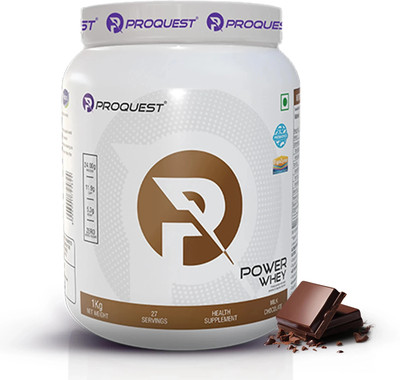 PROQUEST Power Whey Protein Concentrate | 24g Protein, 5.3g BCAA & 11.9g EAA | Lab Tested Whey Protein(1 kg, Milk Chocolate)