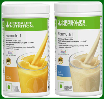 Herbal Nutrition Life F-1 SHAKE MIX-MANGO AND KULFI (PACK OF 2) Protein Shake(1000 g, MANGO, KULFI)