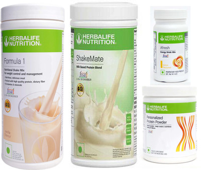 Herbalife Nutrition Formula 1 Shake Vanilla + Protein Powder 200 G + Afresh- Lemon + Shake Mate Protein Shake(1250 g, Vanilla, Lemon)